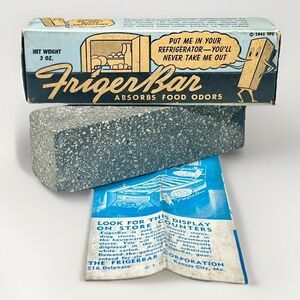 1941 FrigerBar Refrigerator Food Odor Absorber in Original Box Instructions‎ Vtg
